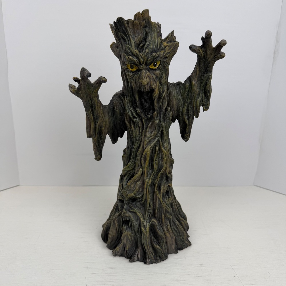 Spooky Tree Monster Figurine Halloween Decor Yellow Eyes Incense Burner